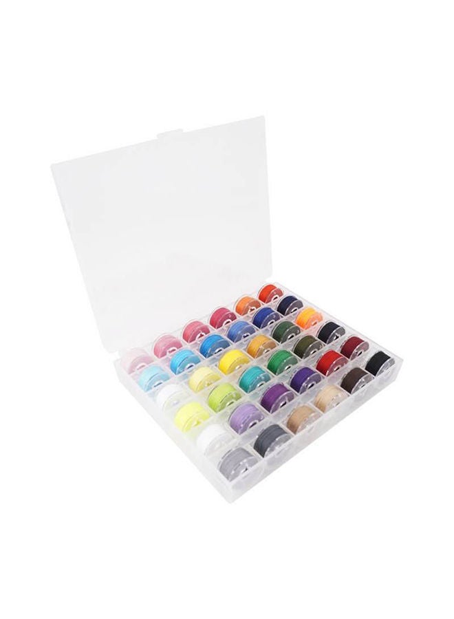 NIBEMINENT 36-Bobbins Sewing Thread Wound With Box Organizer Multicolour