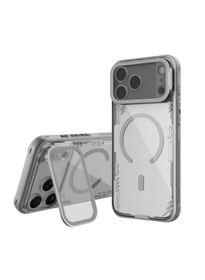 general Magnetic Protective Case Compatible with iPhone 17 Pro Max 6.9-inch 2025, Semi-Transparent Case with Hidden Stand and Camera Cover