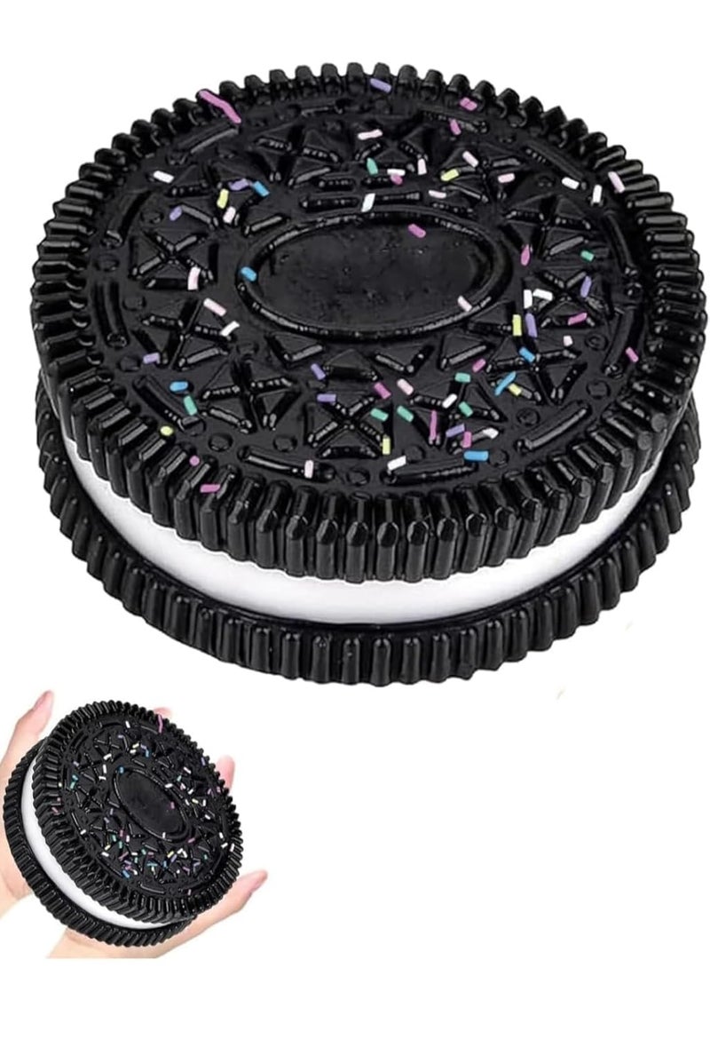 ANAB GI Squishy Cookie Biscuit Squeeze Toy, Stress Relief Sensory Fidget for Autism ADHD, Black with Colourful Sprinkles, 1 Count - Image 1