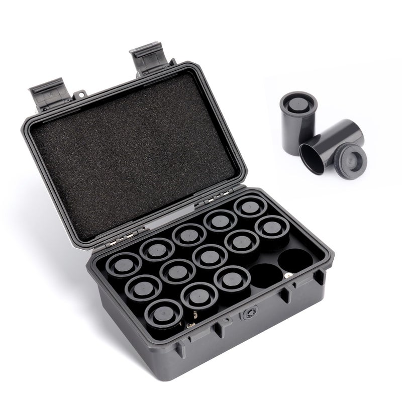 JJC Heavy Duty 35mm Film Case Holder for 15 Rolls of 35mm 135 Film, IP67 Waterproof and Light-Sealed Film Roll Storage Container with Free Film Canister (No Film Included) - Image 1