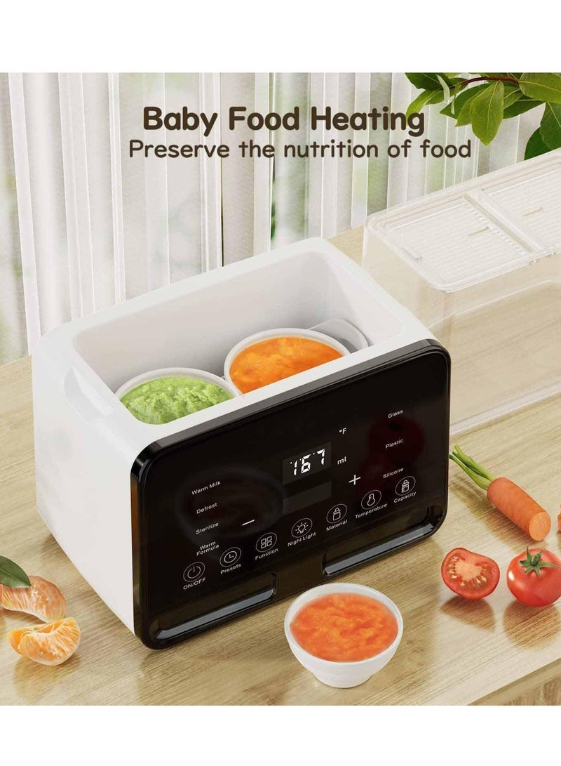 ميكسد جهاز تدفئة حليب الأطفال، معقم زجاجات مزدوج مع شاشة LCD 9 في 1 لتسخين طعام الأطفال سريعًا وإزالة الجليد، وشاشة تدفئة خالية من مادة BPA، وتحكم دقيق في درجة حرارة حليب الأم أو الحليب الصناعي - Image 4