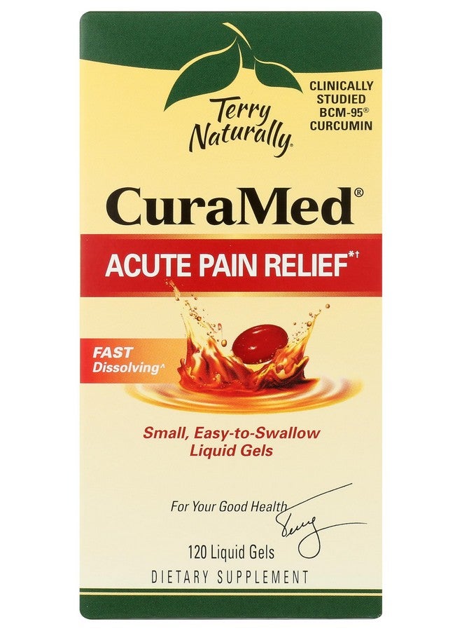 Terry Naturally CuraMed Acute Pain Relief - Supplement with BCM-95 Curcumin & BOS-10 Boswellia - Black Sesame Seed Oil to Support Relief of Occasional Discomfort - 120 Liquid Gels