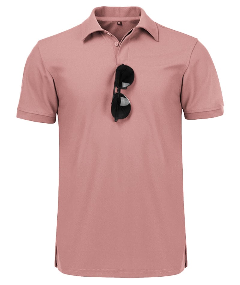 SCODI Mens Polo Shirts Performance Short Sleeve Tactical Shirts Athletic Golf Shirt for Men Daily Casual Collared T-Shirt Ash Red M - Image 2