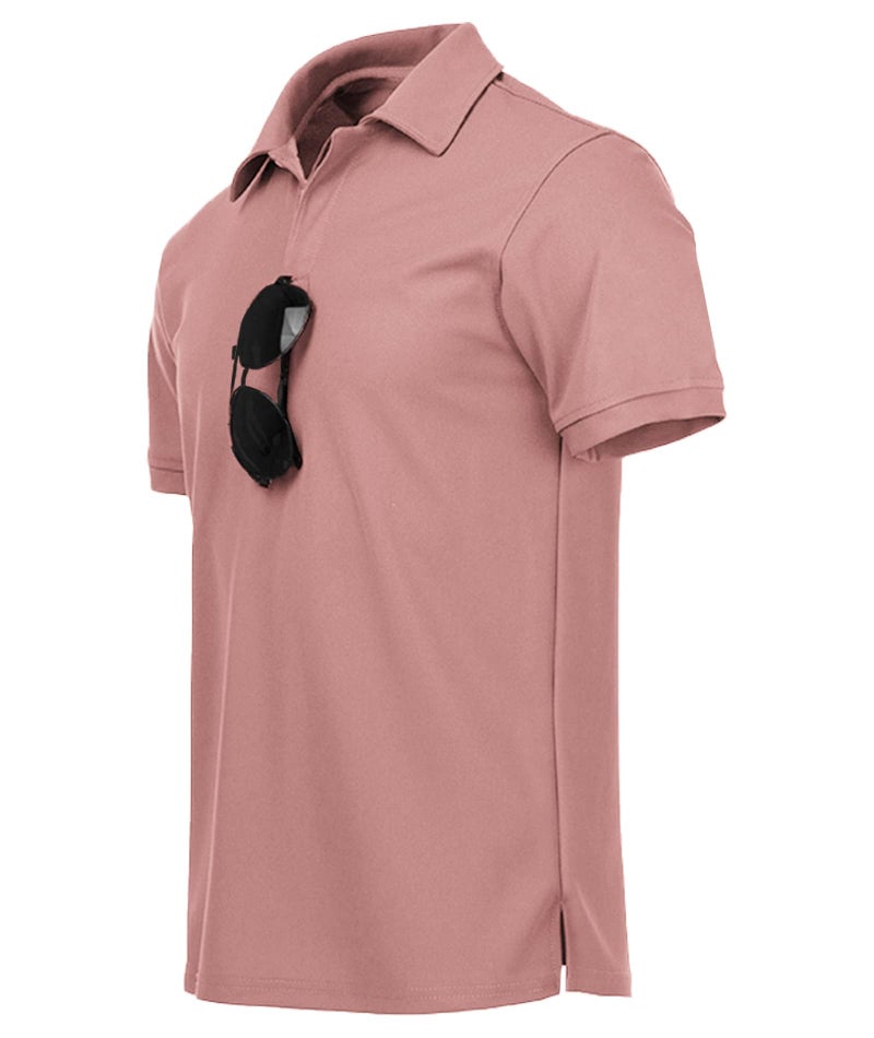 SCODI Mens Polo Shirts Performance Short Sleeve Tactical Shirts Athletic Golf Shirt for Men Daily Casual Collared T-Shirt Ash Red M - Image 3