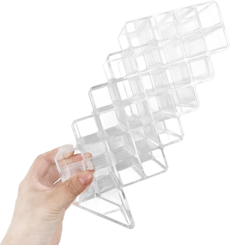 Beavorty Acrylic Lip Gloss Storage Holder and Lipstick Stand, Desktop Makeup Organizer with Multiple Compartments, Cosmetic Display Rack for Lipstick and Lip Gloss Storage - Image 3