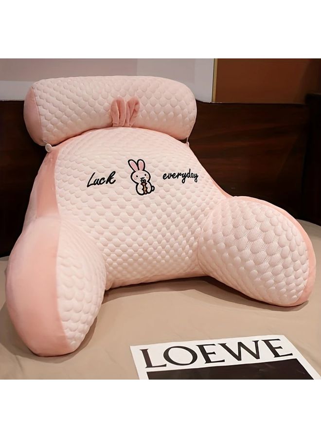 وسادة القراءة الأرنب الوردي 23.62 × 15.75 بوصة مع دعم ظهر قابل للتعديل للسرير والكنبة والكرسي - Image 1