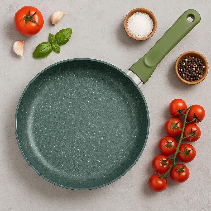BS Risolì Dr Green Induction Frypan 28cm – Eco-Friendly Non-Stick Frying Pan with Soft-Touch Handle - Image 1