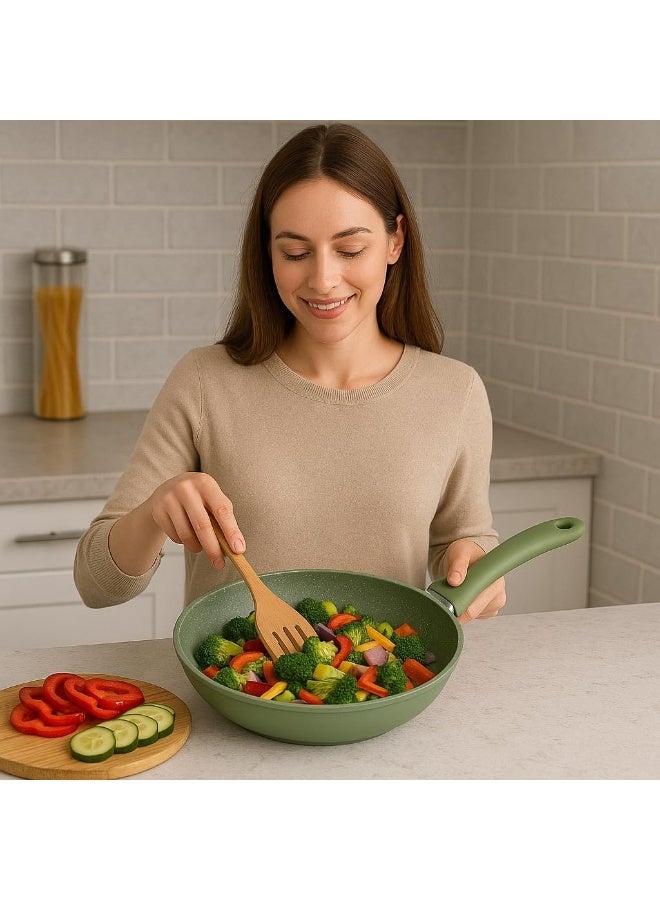 BS Risolì Dr Green Induction Frypan 28cm – Eco-Friendly Non-Stick Frying Pan with Soft-Touch Handle - Image 3