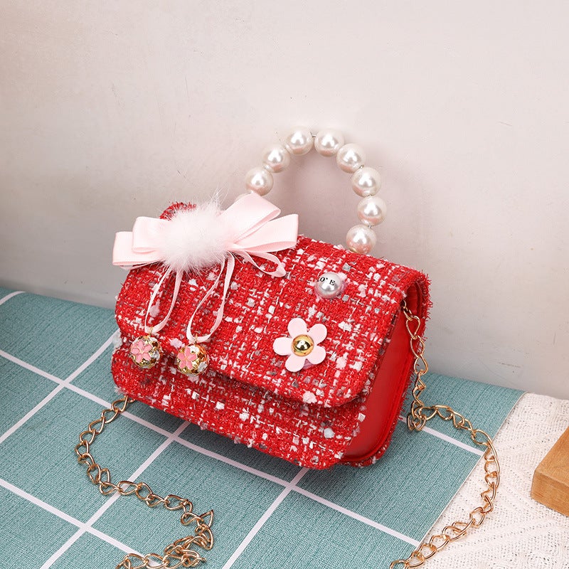 Kids Fashion Crossbody Bag Cute Mini Purse 2022 bell bow red