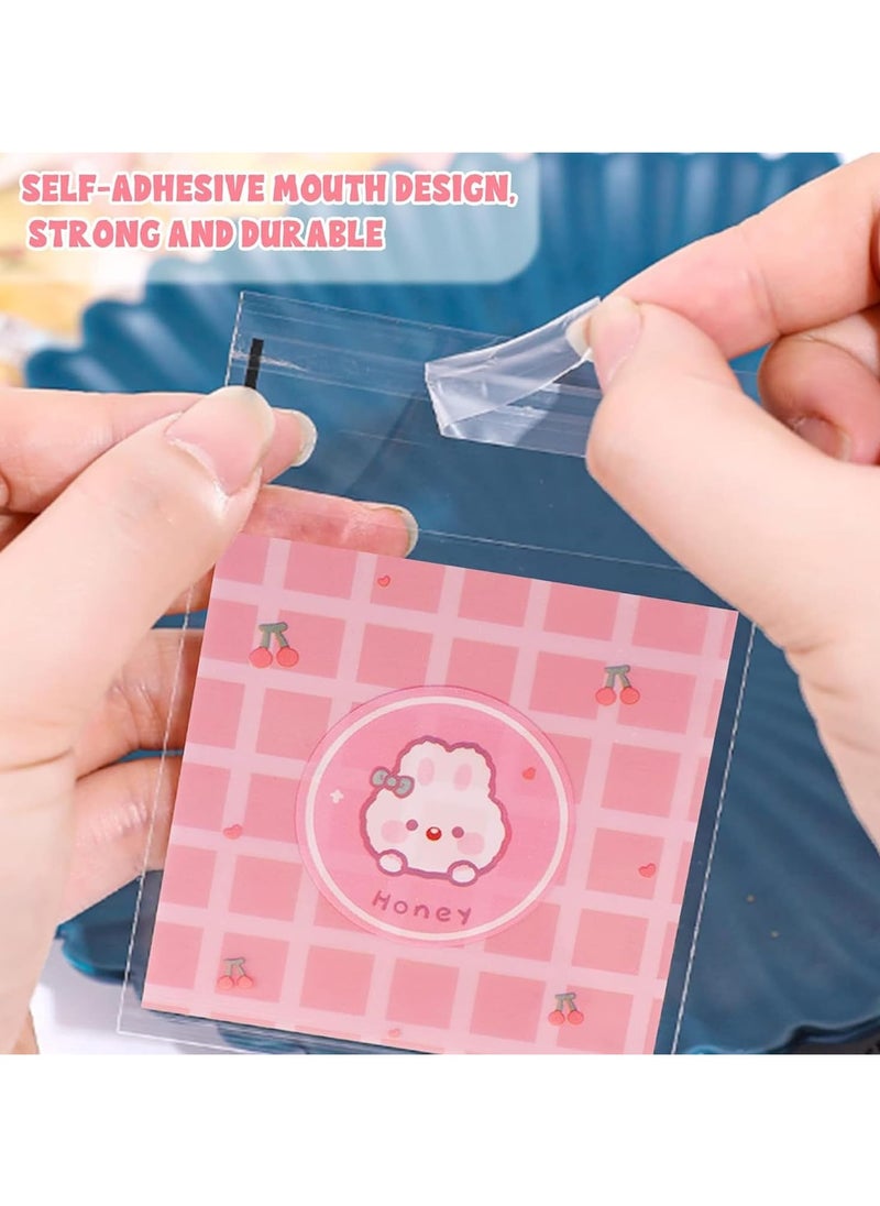 General Cute Cookie Bags, Cute Cookie Bags, Transparent Cookies Baked Snacks Gifts DIY Plastic Candy Individual Wrappers Self-Adhesive OPP Cookies Bakery Decorative Cookie Bags 100 Pieces  - Image 4