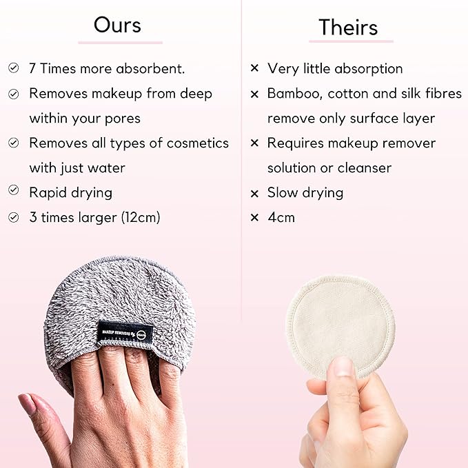 Ogato Reusable Eye Makeup Remover Pads Set Ogato Just Use Water XL Reusable Face Pads Eco Friendly FREE Laundry Bag Makeup Remover Cloth For All Skin Types UK Brand - Image 4
