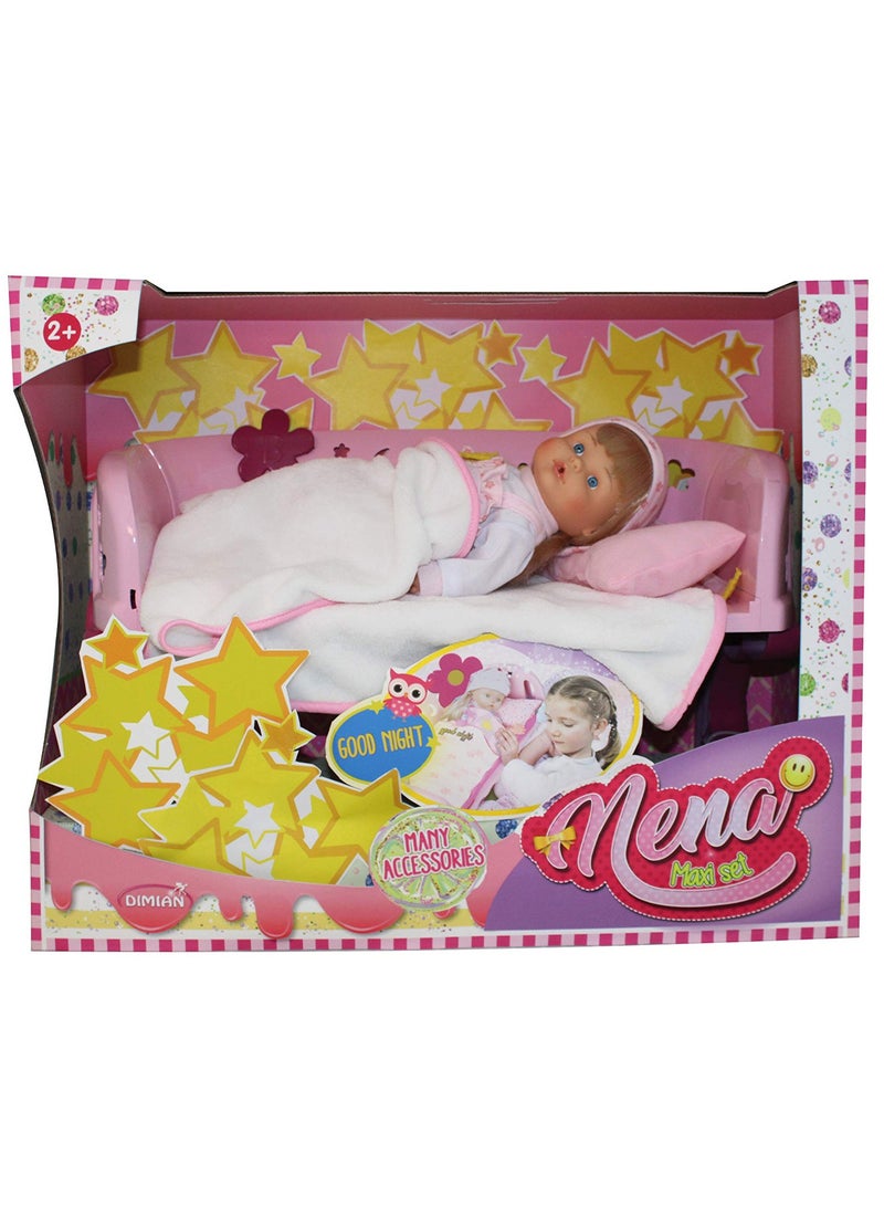 بامبولينا بيبي نينا مع سرير واكسسوارات 36 سم - للاعمار من سنتين فما فوق - Image 2