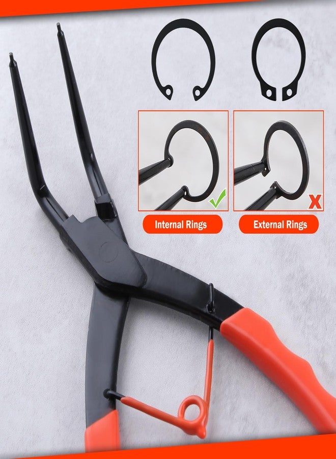 LEONTOOL Internal Master Cylinder Snap Ring Pliers 90 Degree Long Nose Pliers Heavy Duty Retaining Ring Plier with PVC Handle, Bent Lock Circlip Plier Internal Ring Remover for Trucks Motorcycles Cars - Image 3