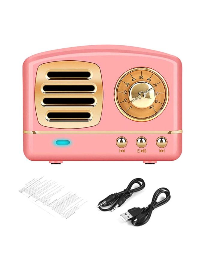 مكبر صوت ستيريو كلاسيك لاسلكي وردي/ ذهبي - Image 3