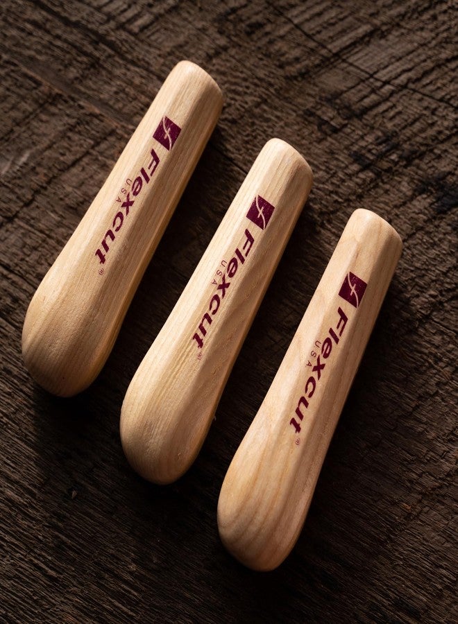 Flexcut Wood Carving Tools | Quick-Connect Hard Ashwood Power Handles for Interchangeable SK Blades | Ergonomically Designed | Set of 3| SK113 | Made in the U.S.A - Image 3