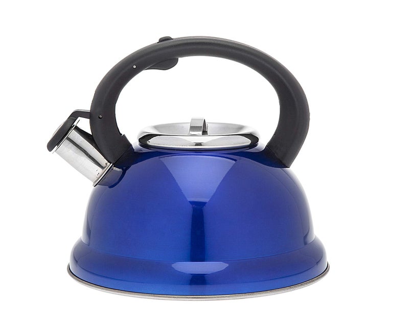 STUDIO SILVERSMITHS Blue Tea Kettle Stainless Steel Whistling Teapot  26 Liter
