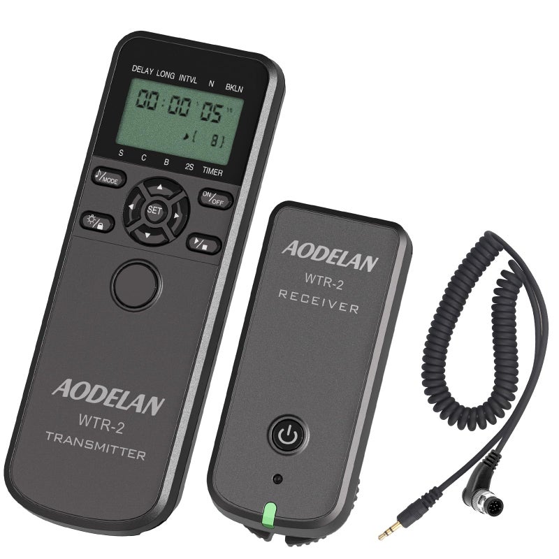 AODELAN Wireless Remote Control for Nikon Cameras, Timer Remote Shutter Release Cable for Z9 D5 D6 D800 D810 D850 ; Replaces Nikon MC-30 - Image 1