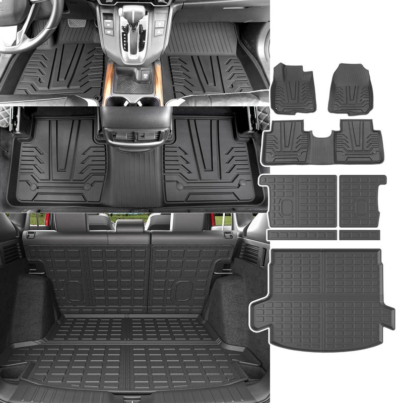 powoq Hybrid Floor Mat Compatible with 20172022 Honda CRV Cargo Mat Backrest Liner Trunk Mat Replacement for 20172022 Honda CRV Accessories Fit 1722 Hybrid Model TrunkBackrestFloor Mat