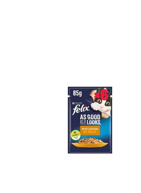 As Good As It Looks Wet Food with Beef in Jelly for Adult Cats gr 85 * 6