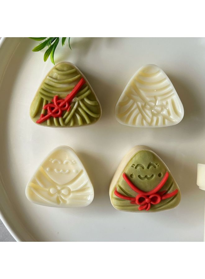 Hongyin Zhenpin 2024 New 50g Three-dimensional Cute Zongzi Top Scholar Zongzi Dragon Boat Festival Moon Cake Baking Mold Hand Pressure-Specifications:50g Three-dimensional Zhuangyuan Rice Dumplings (2 Pieces Per Mold)-Color:Ivory White - Image 4