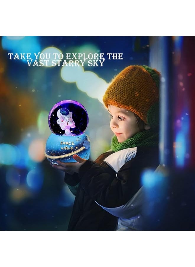 erorex 80Mm Musical Glitter Snow Globe For Kids Explore The Starry Sky With Astronaut Toys Suitable Birthday Gifts For Boys And Girls Space Themed Decoration  - Image 4