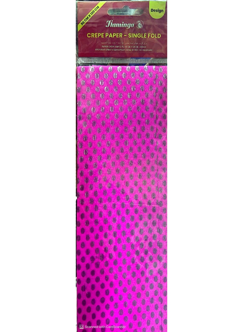 Flamingo Crepe Design Paper Single Fold 50X120cm Pink Colour - Image 1