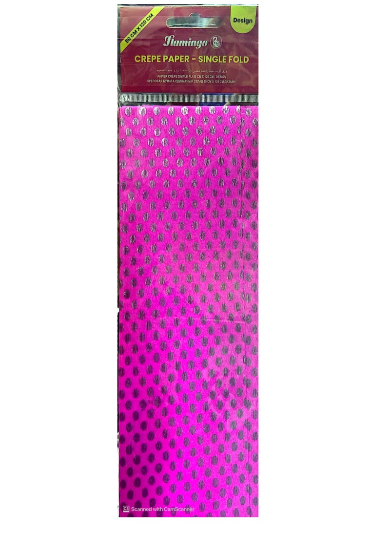Flamingo Crepe Design Paper Single Fold 50X120cm Pink Colour - Image 2