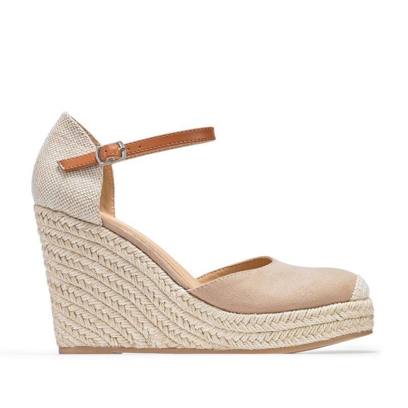FISACE Womens Summer Espadrille Heel Platform Wedge Sandals Ankle Buckle Strap Closed Toe Shoes - Image 2