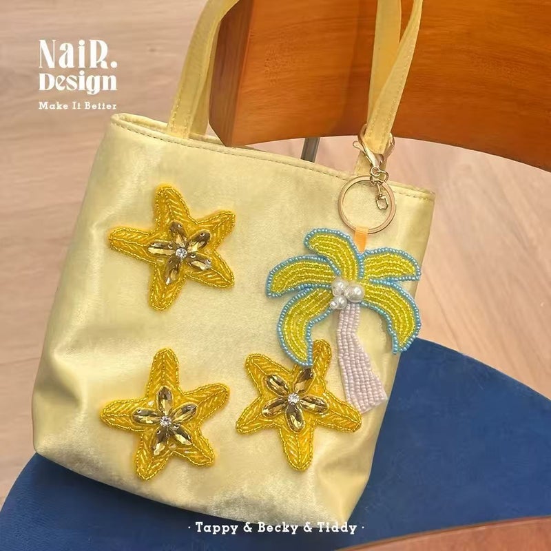 Silk Satin Handbag with Pearl and Bead Embroidery - Image 2