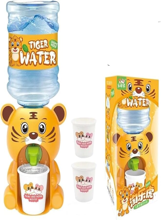 Mini Water Dispenser for Kids, Small Household Toy Can Distribute Water Fun for Boys and Girls, Large Drinking Water Cup (Shape 3, Small)