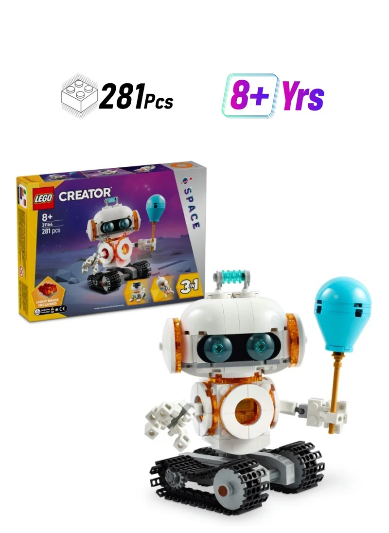 ليغو Creator 3in1 Space Robot Toy Science Playset 31164 (281) Pieces