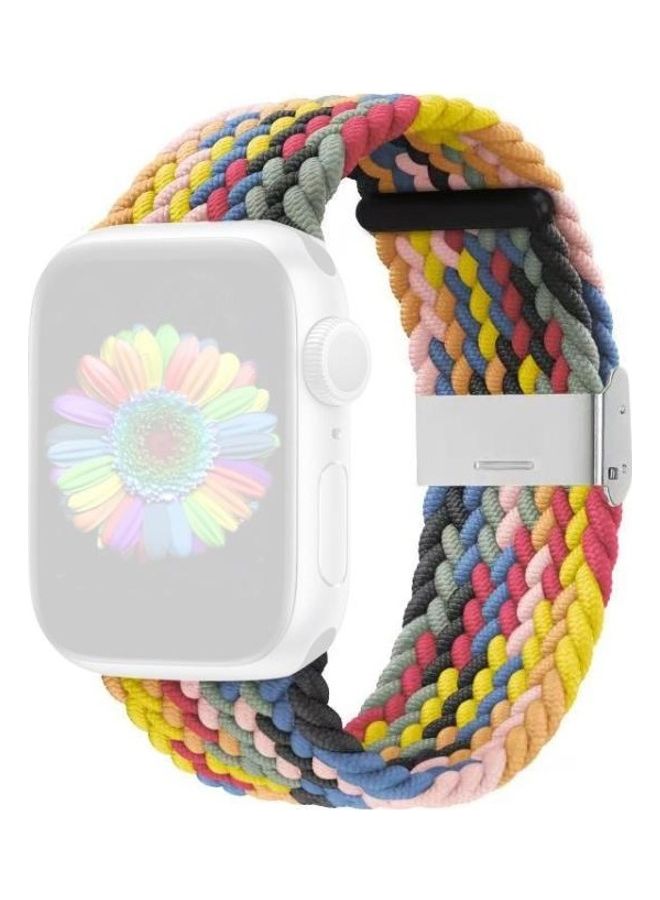 NIBEMINENT Braided and Stainless Steel Replacement Watchbands For Apple Watch Series 7/6/SE/5/4/3/2/1 42/44/45mm Multicolour - Image 1