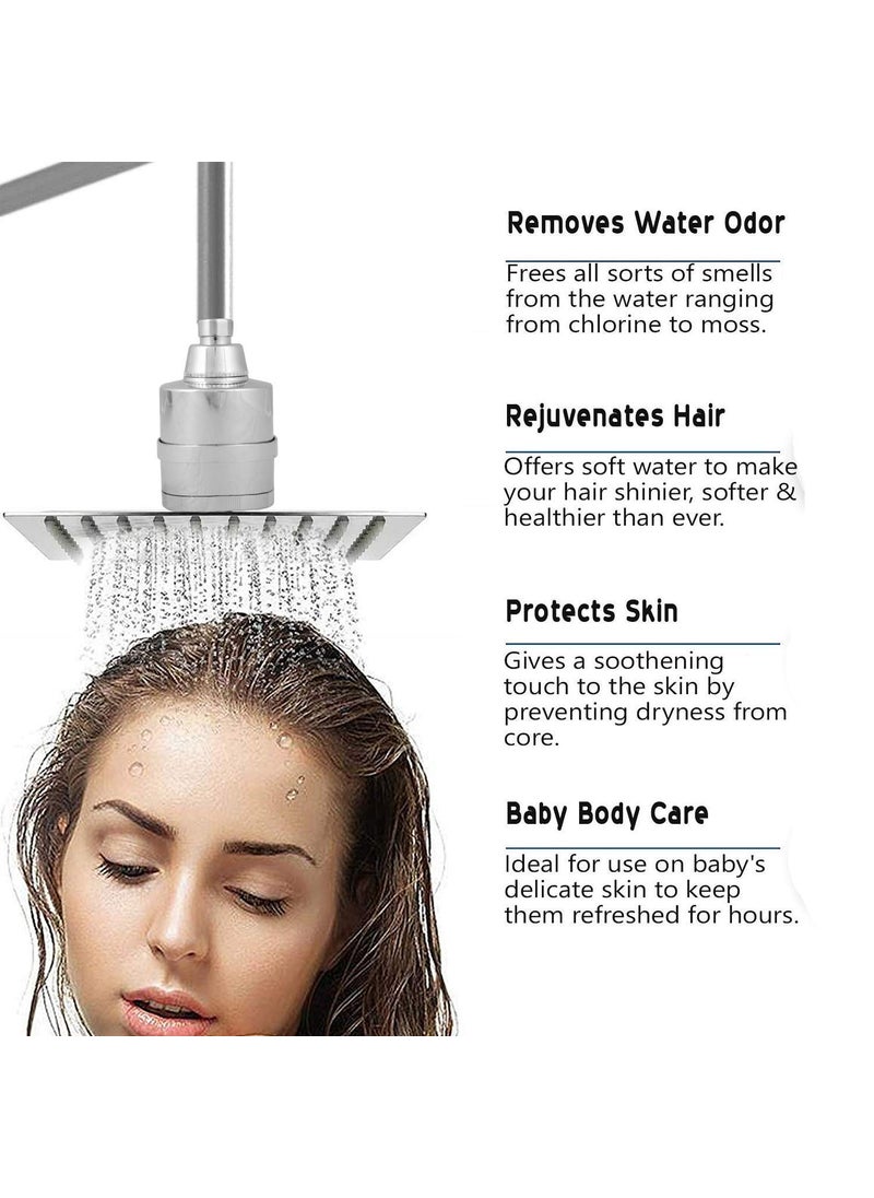 ORILEY ORILEY 15 Stage Shower Filter Tap Hard Water Softener with Replaceable MultiStage Cartridge Activated Carbon for Chlorine Removal Skin Hair Conditioning 1 Pc  - Image 2