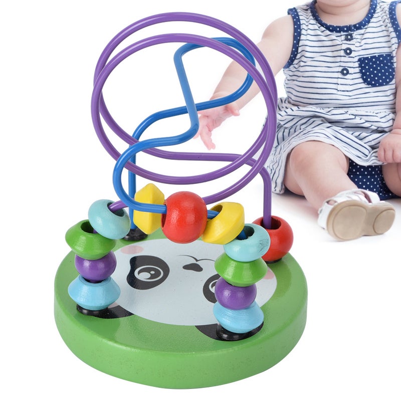 Wooden Mini Puzzle Colorful Bead Educational Preschool Toy for Kid Children (Panda) - Image 3