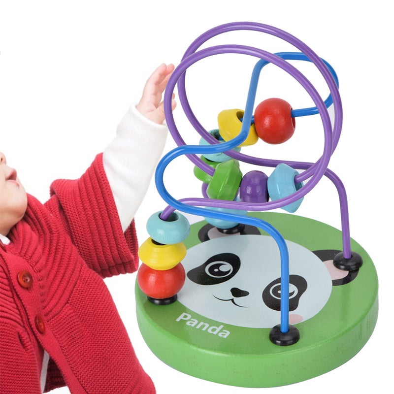 Wooden Mini Puzzle Colorful Bead Educational Preschool Toy for Kid Children (Panda) - Image 5