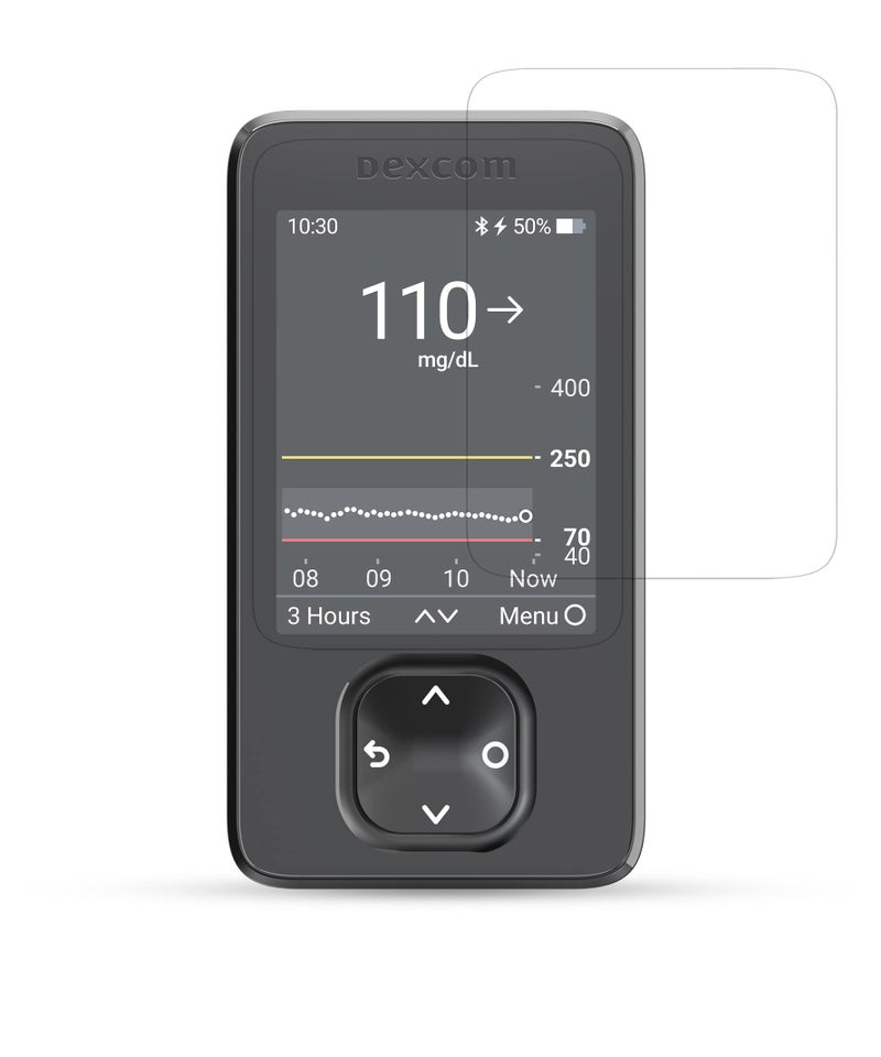 SNK حماية شاشة زجاجية مقسّاة مرنة حقيقية SNK (تغليف شفاف من قطعتين) لجهاز استقبال Dexcom G7 / G6 - Image 1