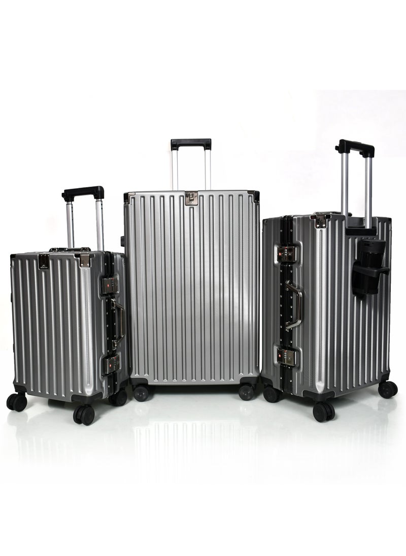 MORANO Morano aluminum travel luggage set three pieces, elegant and durable design  - Image 1