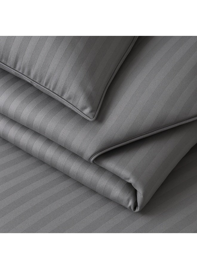 مينج لي مفرش فندقي مفرد 5 قطع من مايكروفايبر مع حشوة قابلة للإزالة – تصميم خطوط أنيق يناسب سرير بحجم 120×200 سم - Image 3