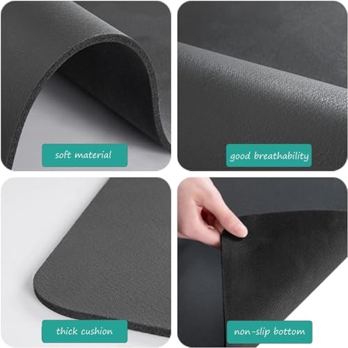 Kitssential® Dish Drying mat Kitchen for Kitchen Drying mat for Water Absorbing mat for Kitchen for Dish Drying mat for Dish Dry mat for Absorbent mat for Kitchen (Black, 40 x 60 cm) - Image 2