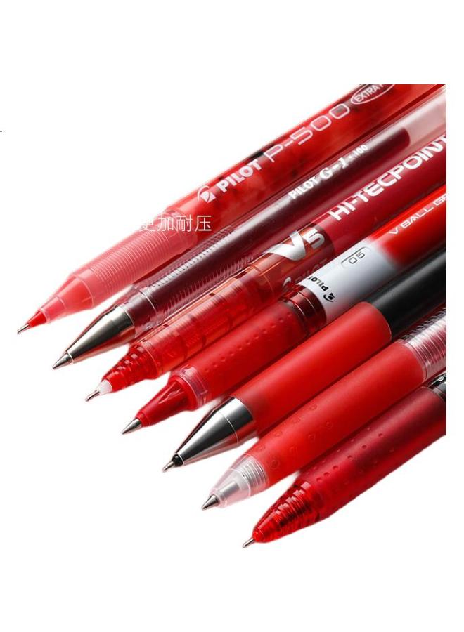 Pilot Retractable Gel Pen, Colorful Student Exam Office Pen, Teacher'S Grading Set, Super Useful 3 Red Pens - Image 1