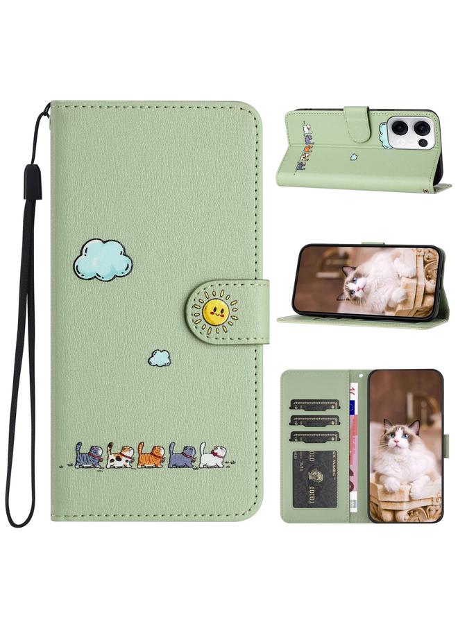 erorex Case For OPPO Reno13 5G Global Cartoon Cats Leather Phone Case - Image 1
