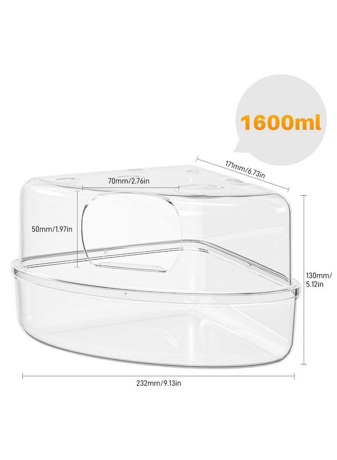 BUCATSTATE Hamster Sand Bath Container Large Transparent Hamster Toilet for Dwarf Pets Small Animals Cage Accessories (Transparent, Large) - Image 2