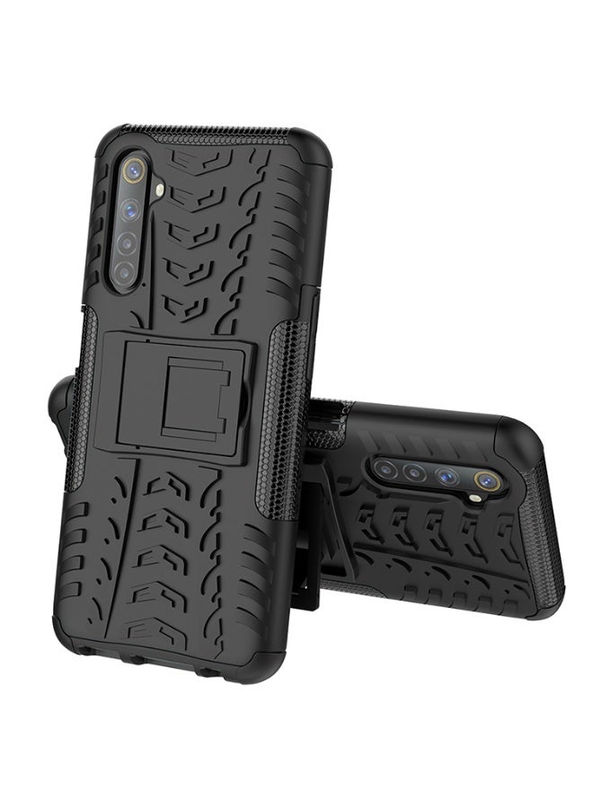 Case Cover Shock resistant  Kickstand TPU + PC Compatible with  Realme 6 Pro (Black) - Image 5