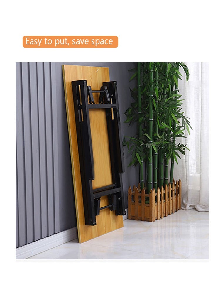 Foldable Table for Home Office,  Study Writing Desk with Adjustable Height Legs