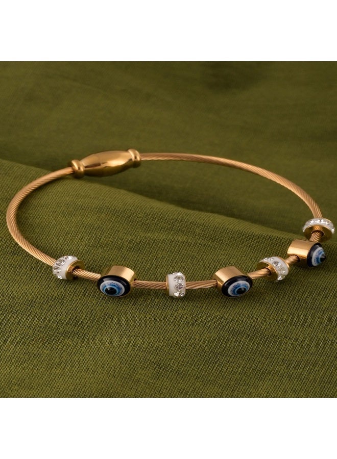 PALMONAS 18k Gold Tone Plated Evil Eye Bracelet
 for Women - Image 2