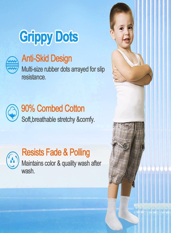 GRPSKCOS Baby Toddler Socks with Grip- 9 Pairs Anti-Skid Infant Socks for Crawling Walking Playing Non Slip Kids Boys Girls(01 Black+white+grey- 9 Pairs,6-12 Months) - Image 4