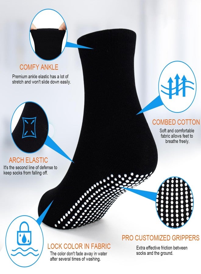 GRPSKCOS Baby Toddler Socks with Grip- 9 Pairs Anti-Skid Infant Socks for Crawling Walking Playing Non Slip Kids Boys Girls(01 Black+white+grey- 9 Pairs,6-12 Months) - Image 5