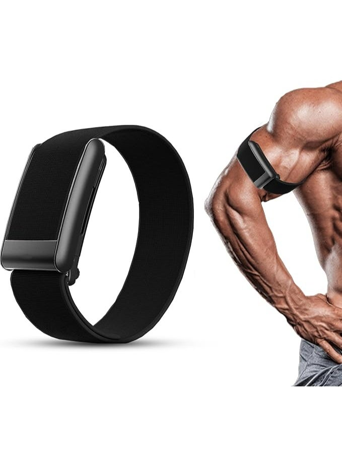 متوافق مع WHOOP 5.0  Bicep Band، حزام ذراع من النايلون المقاوم للماء، حزام متابعة اللياقة البدنية قابل للتعديل ومسامي لأجهزة One/Peak/Life، أسود - Image 1