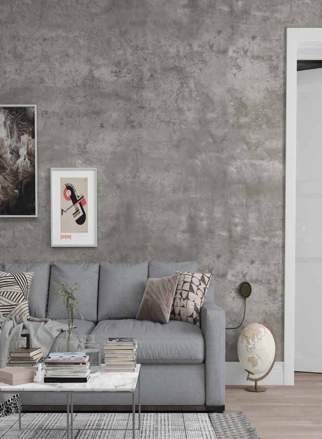 3yecao 16"×1181" 3D Extra Thick Large Size Light Grey Concrete Wallpaper Peel and Stick Industrial Gray Concrete Contact Paper Vinyl Matte Textured Faux Cement Wall Sticker for Bedroom Bathroom Walls - Image 4