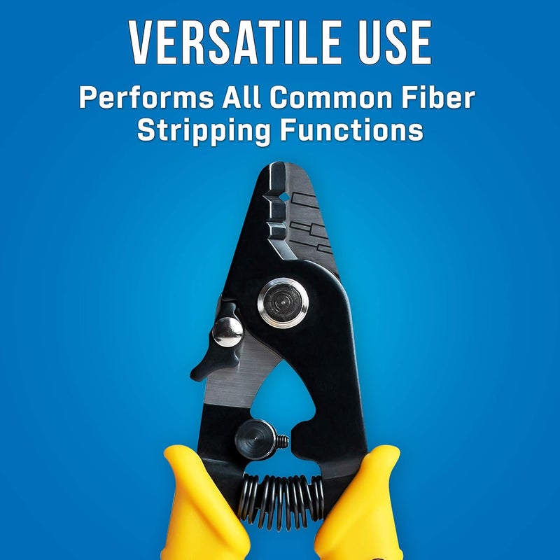 Jonard Tools JIC-375 Three Hole Fiber Optic Stripper – Strips 1.6-3.0mm Jacket, 600-900μm Buffer, 250μm Coating, Precision Tool with Angled Jaw and Safety Lock - Image 1